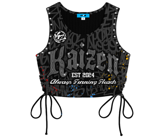 I’M THE PROBLEM - CROP TOP [ BLACK / RHINESTONE ]