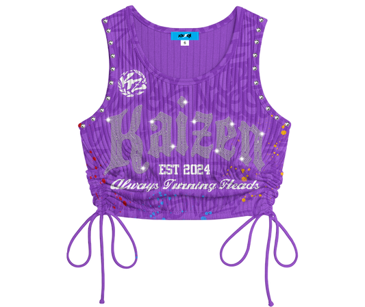 I’M THE PROBLEM - CROP TOP [ PURPLE / RHINESTONE ]