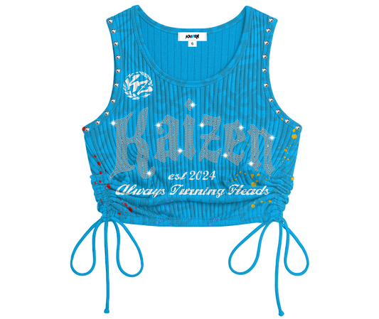 I’M THE PROBLEM - CROP TOP [ KZ BLUE / RHINESTONE ]
